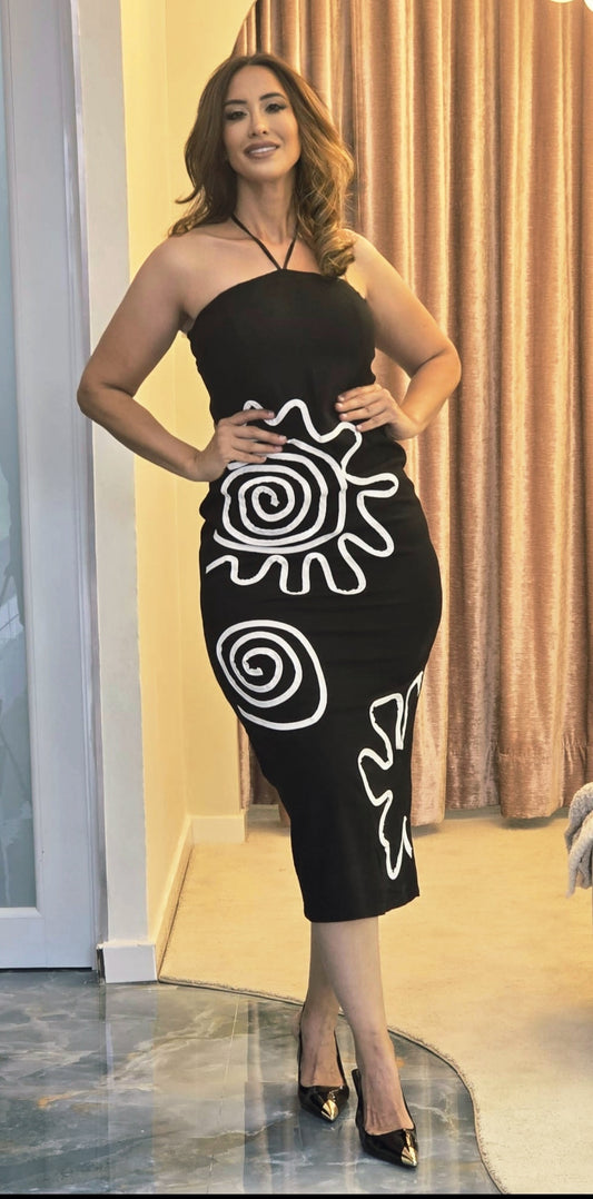 Midnight Muse Halter Dress