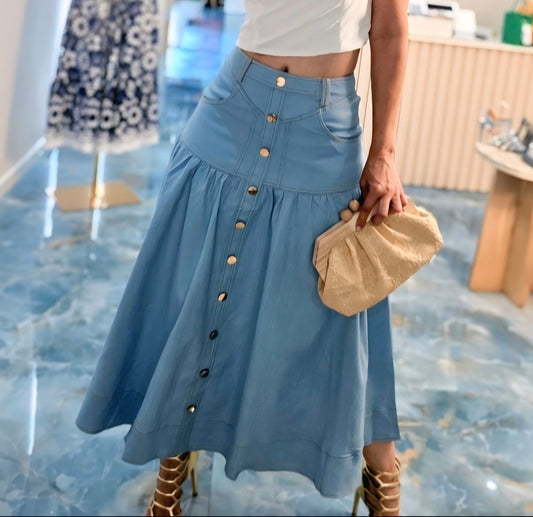 “Falda Denim Sirena Elegance”