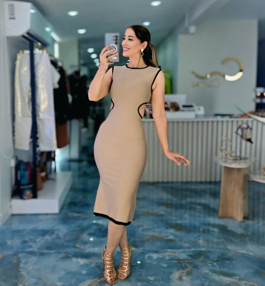 Sculpt Beige Dress