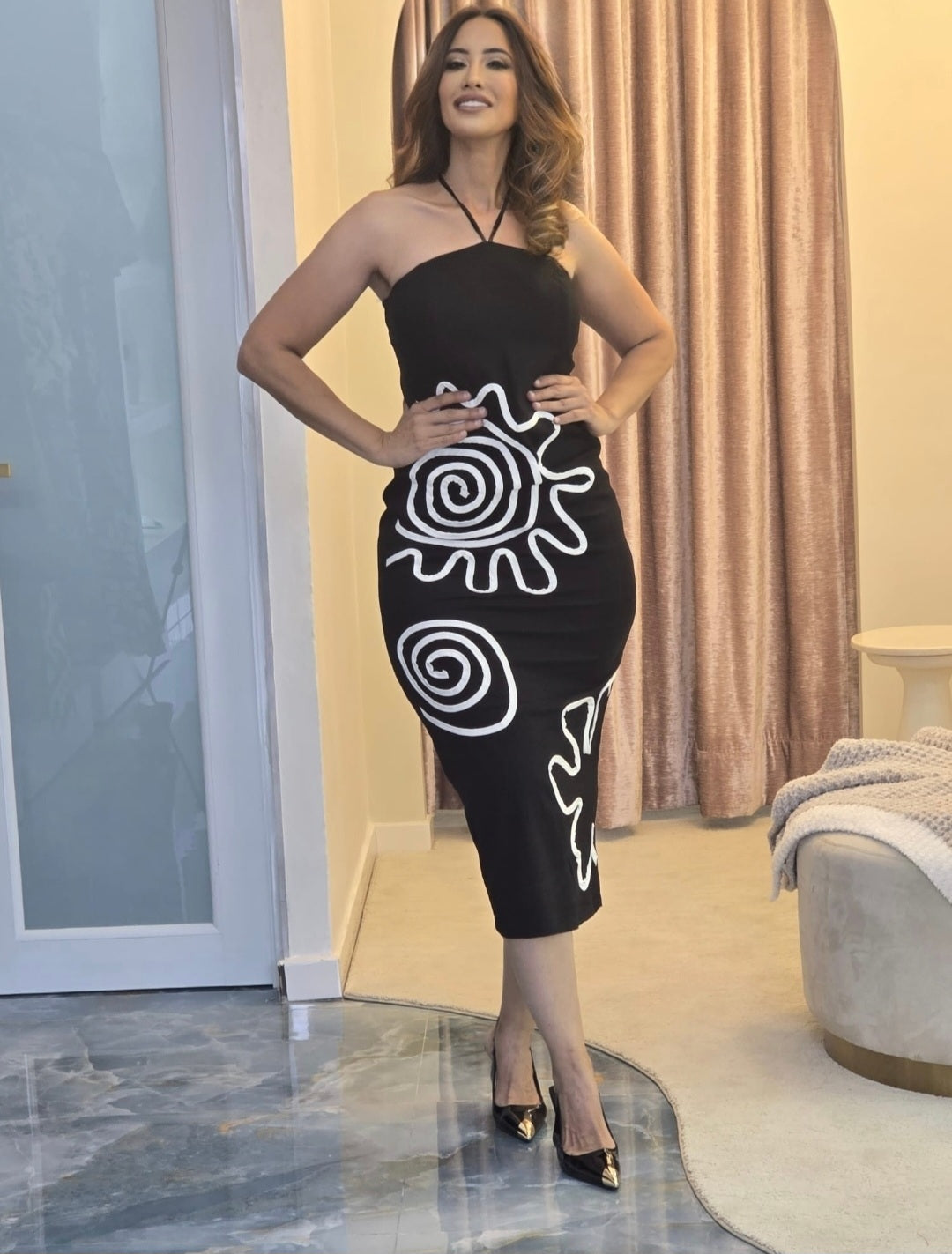 Midnight Muse Halter Dress