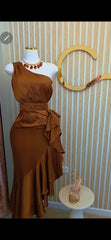 Amber Satin One Shoulder Dress
