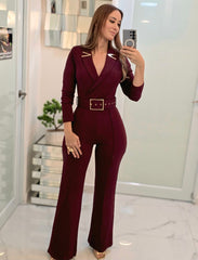 Diva Burgundy Jumpsuit