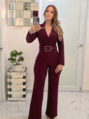 Diva Burgundy Jumpsuit