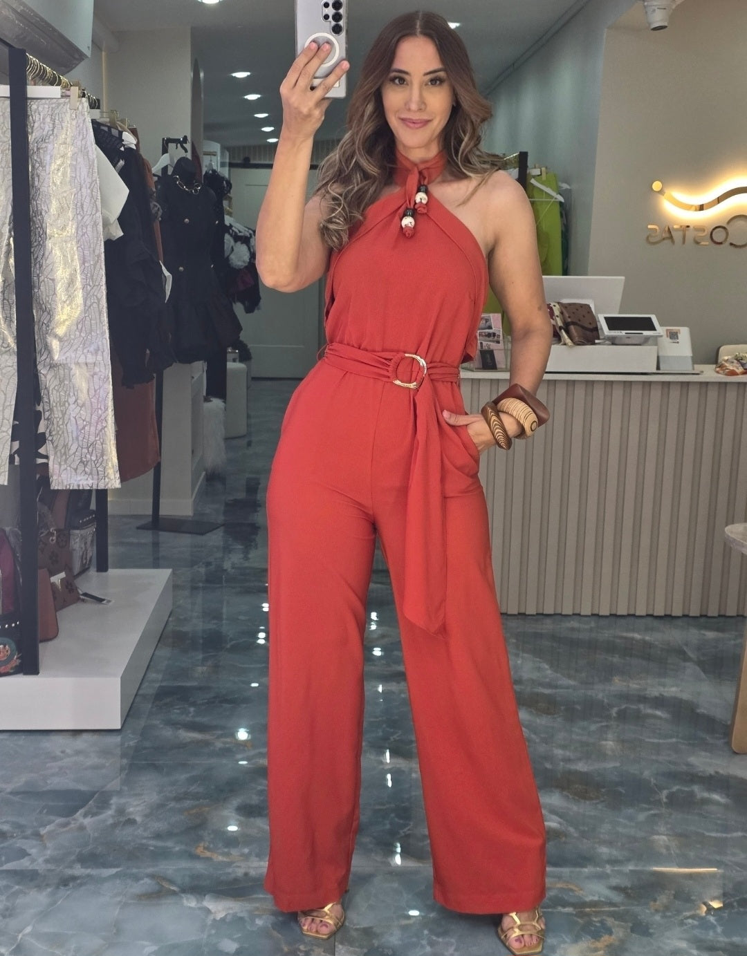 Coral Sunset Jumpsuit