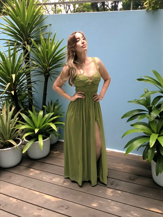 Olive Breeze Gown