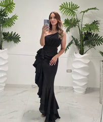 Black Royale Ruffle Gown