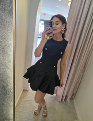 Midnight Peplum Dress 🖤