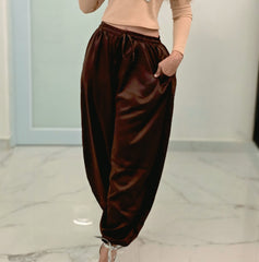 Mocha Satin Aladino Pants