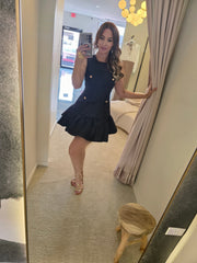 Midnight Peplum Dress 🖤