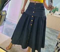 Skirt Denim Botones Dorados