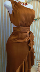 Amber Satin One Shoulder Dress
