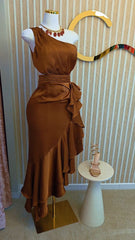 Amber Satin One Shoulder Dress