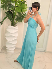 Azure Plissé Jumpsuit